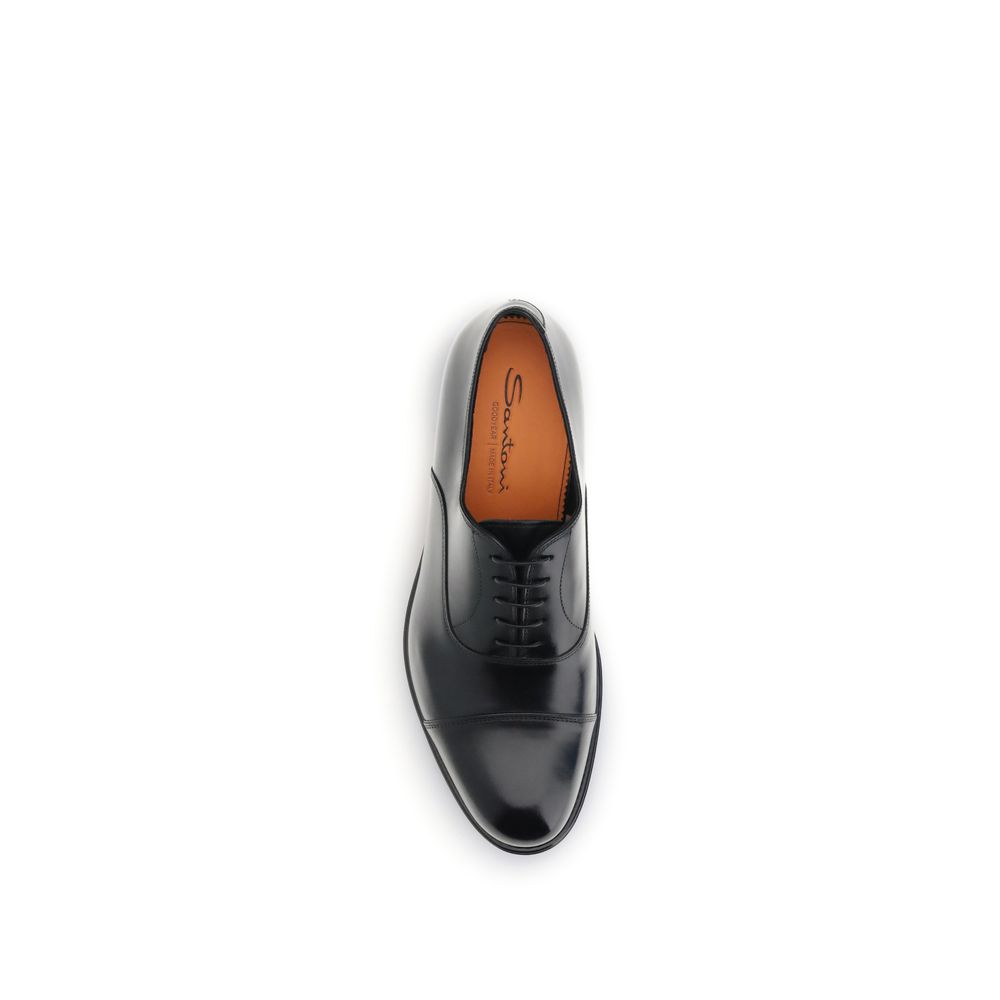 Santoni Leather Lace Ups Goodyear Sole Timeless Elegance