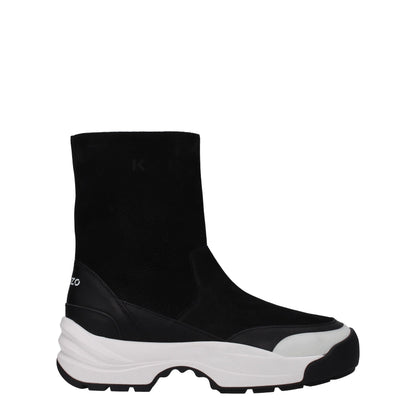 Kenzo Black Leather Ankle Boots by Kenzo