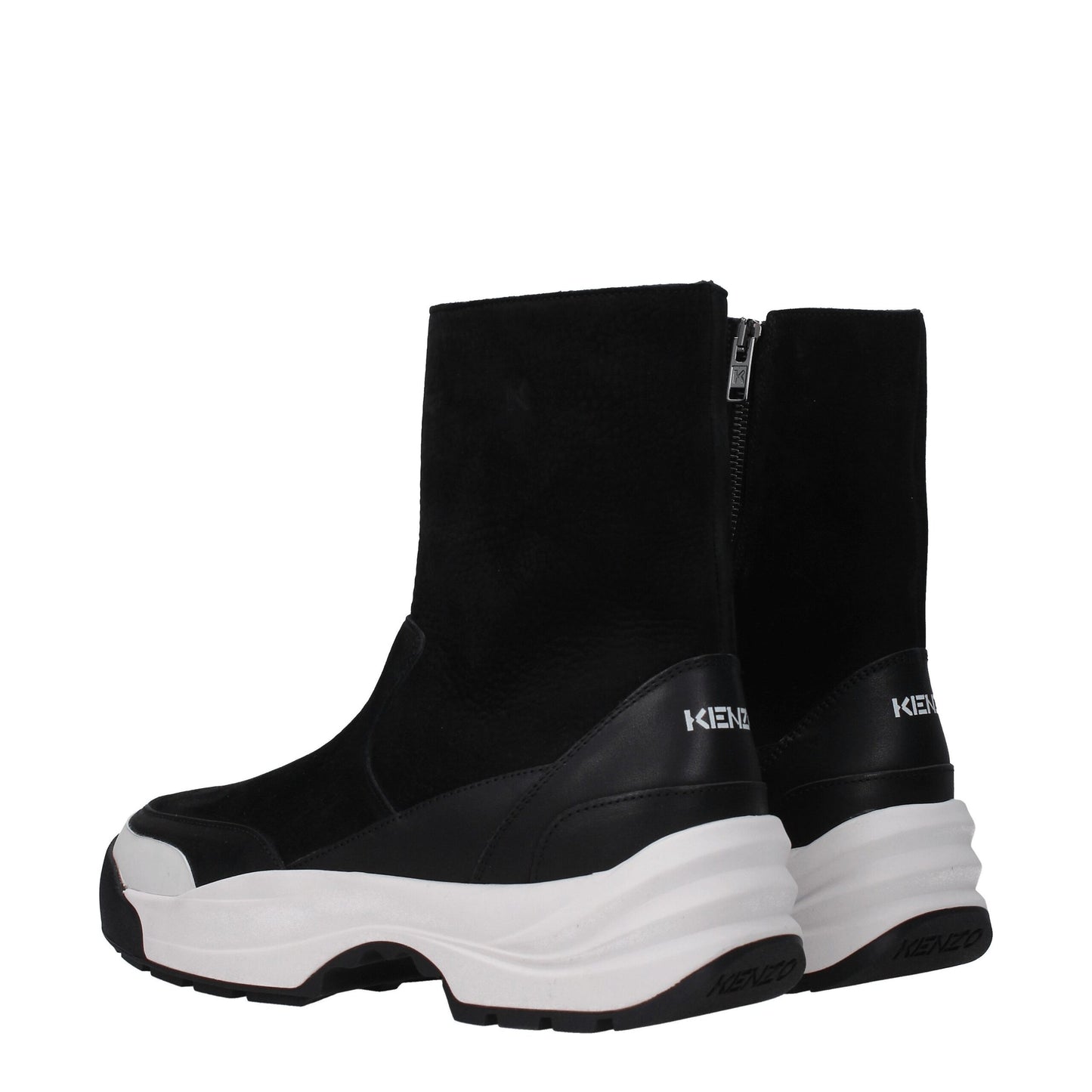 Kenzo Black Leather Ankle Boots by Kenzo