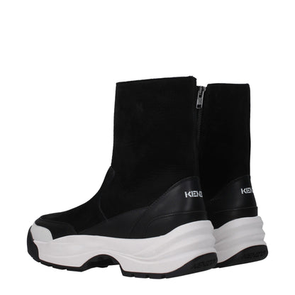 Kenzo Black Leather Ankle Boots by Kenzo