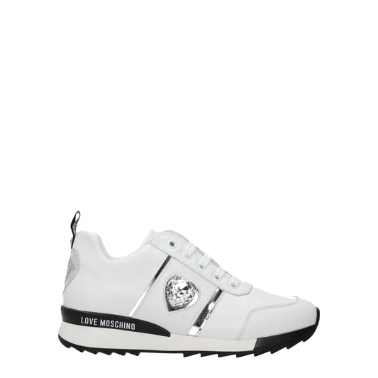 Love Moschino White Leather Low Tops by Love Moschino