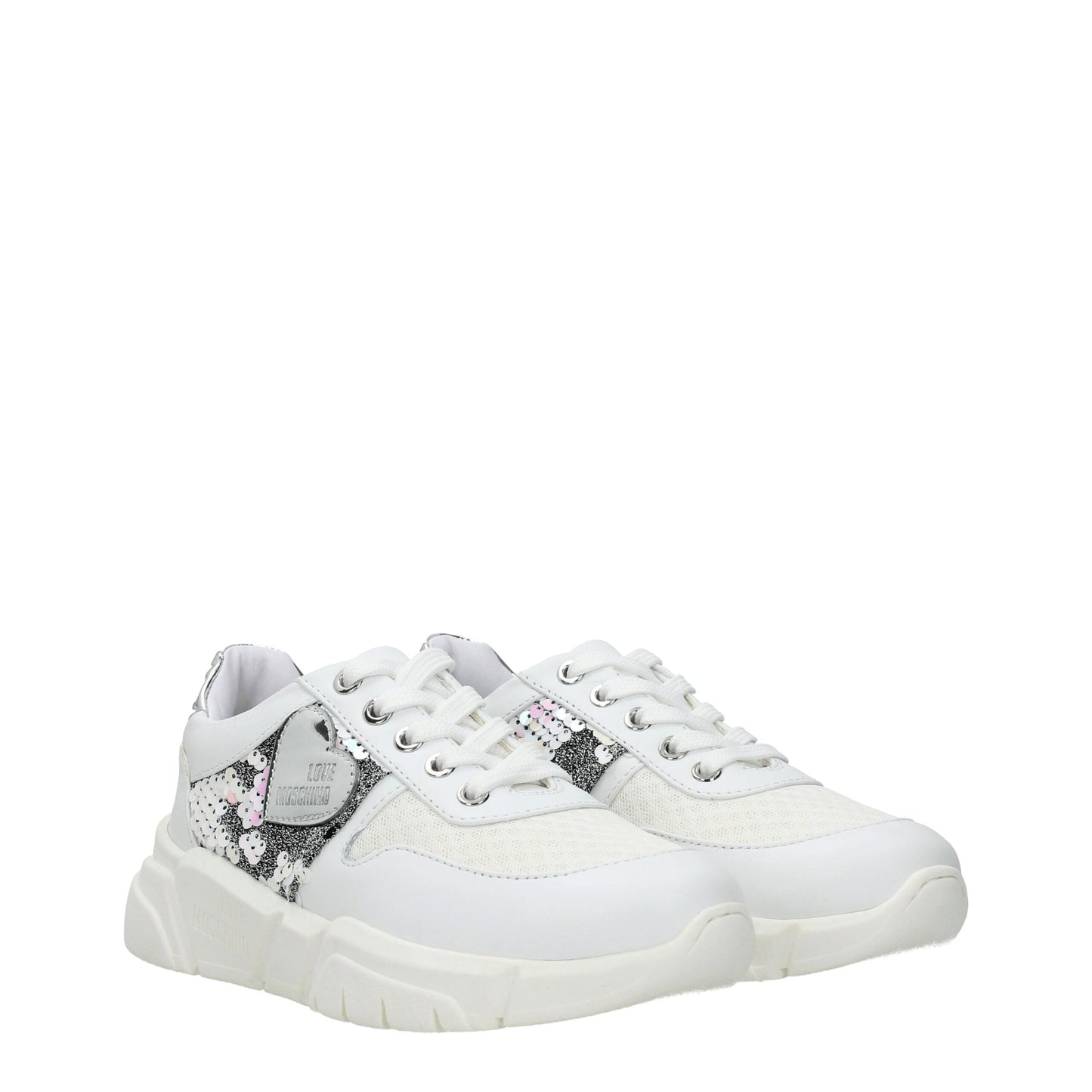 Love Moschino White Fabric Chunky Sneakers by Love Moschino