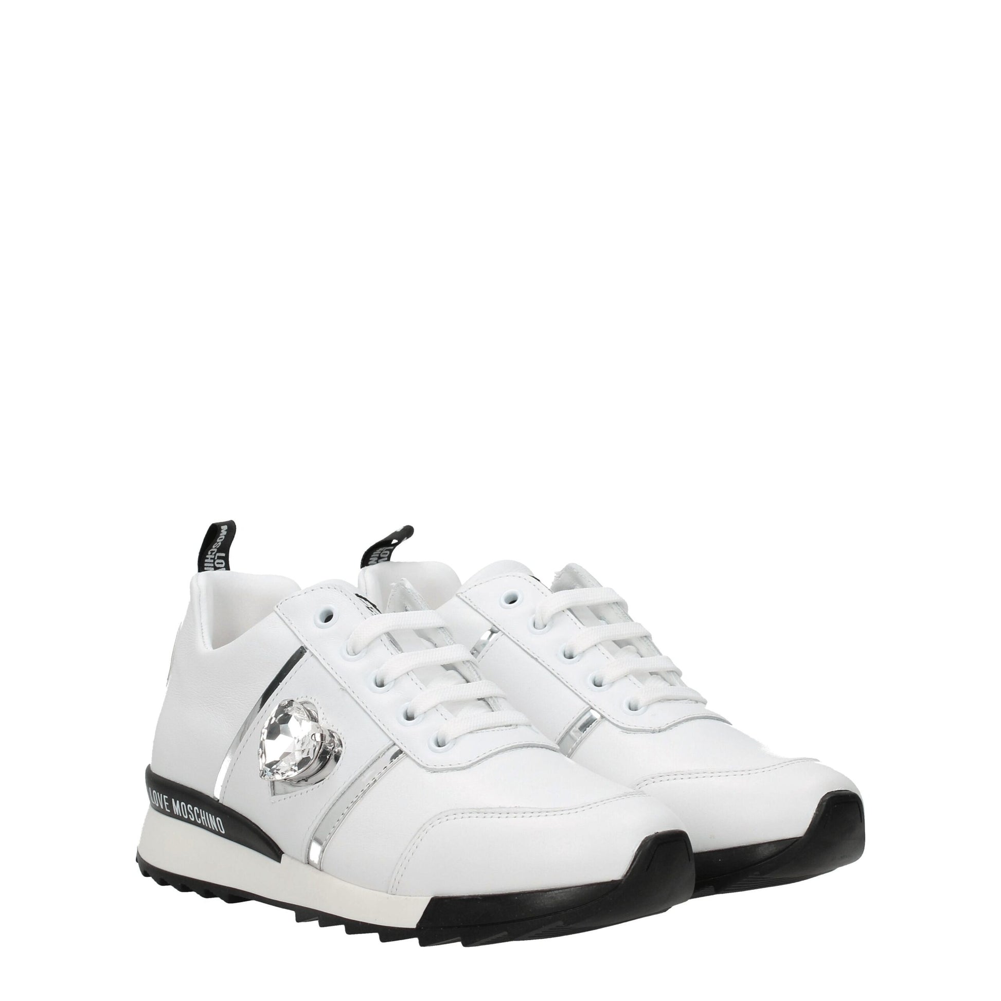 Love Moschino White Leather Low Tops by Love Moschino