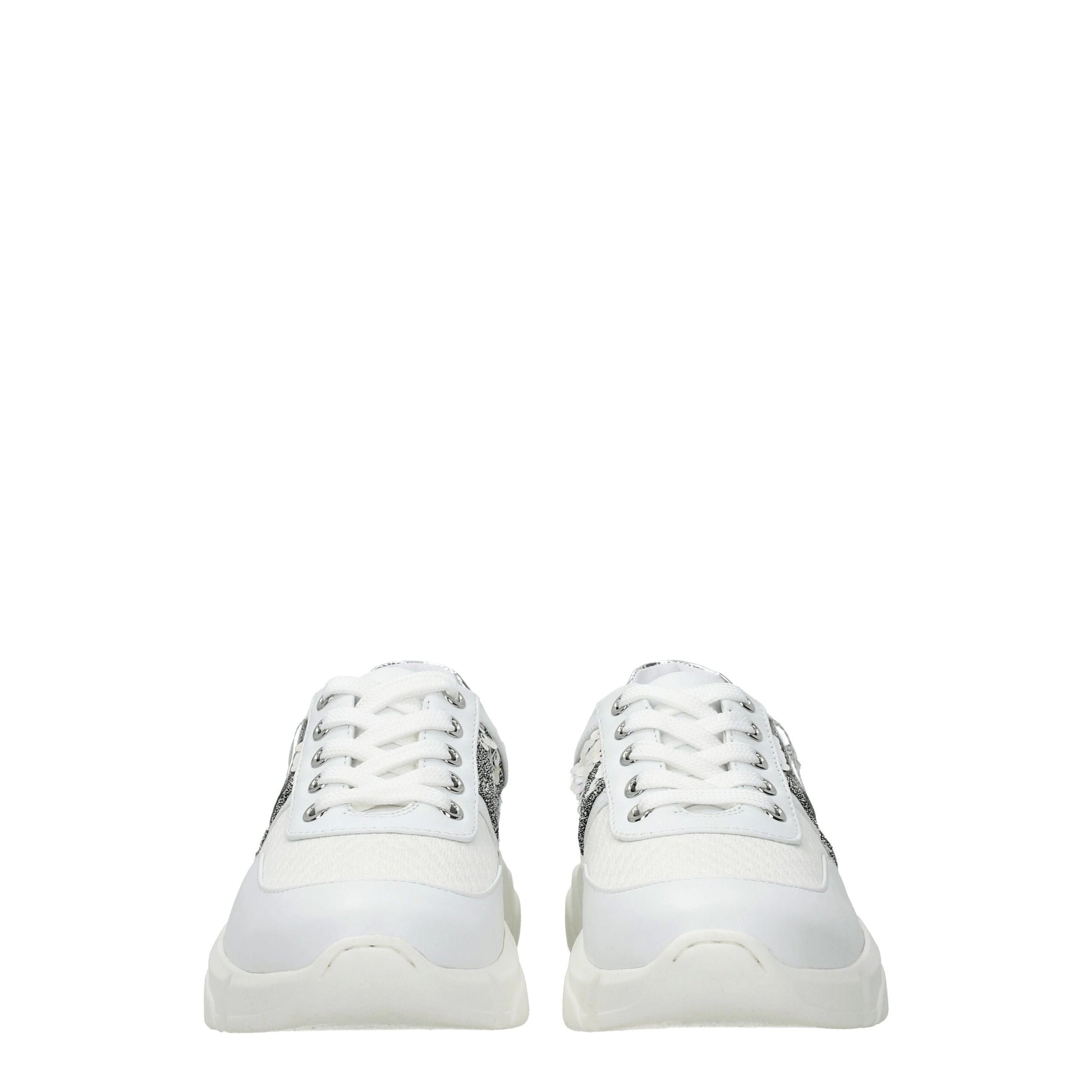 Love Moschino White Fabric Chunky Sneakers by Love Moschino
