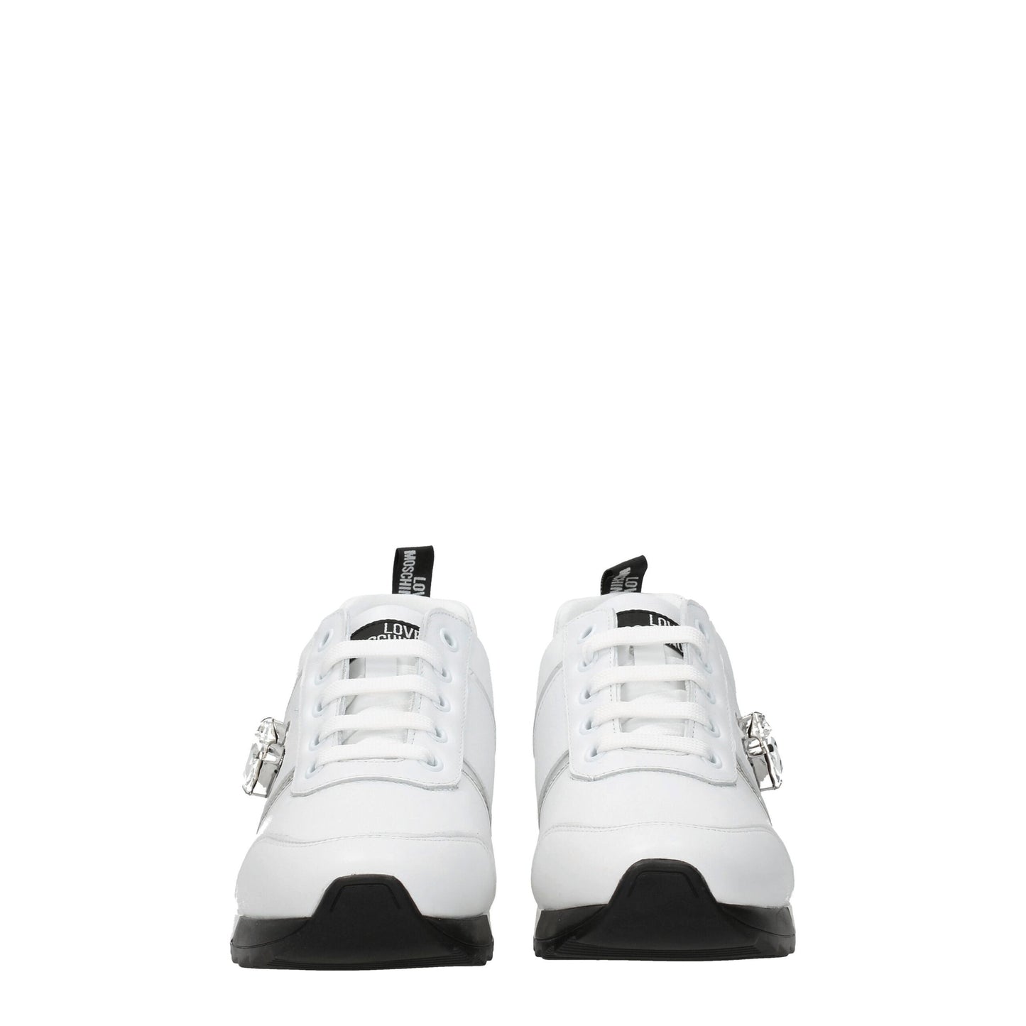 Love Moschino White Leather Low Tops by Love Moschino