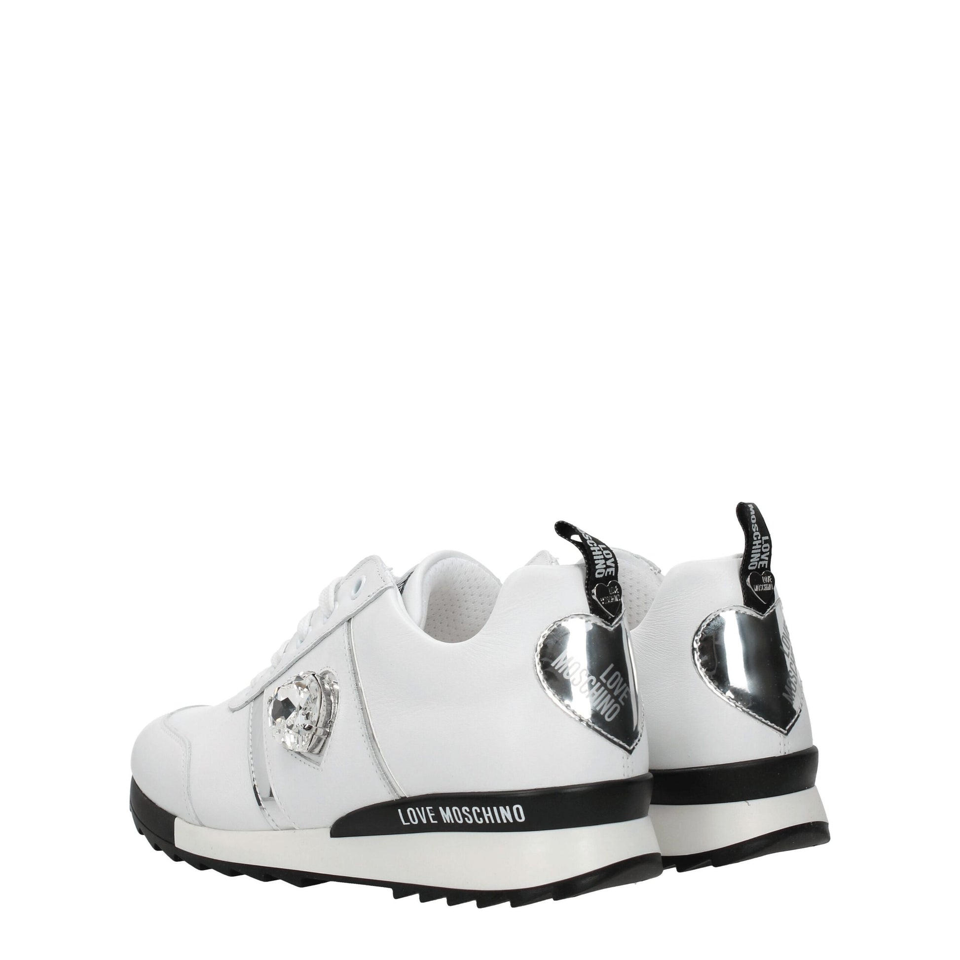Love Moschino White Leather Low Tops by Love Moschino