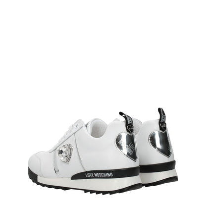 Love Moschino White Leather Low Tops by Love Moschino