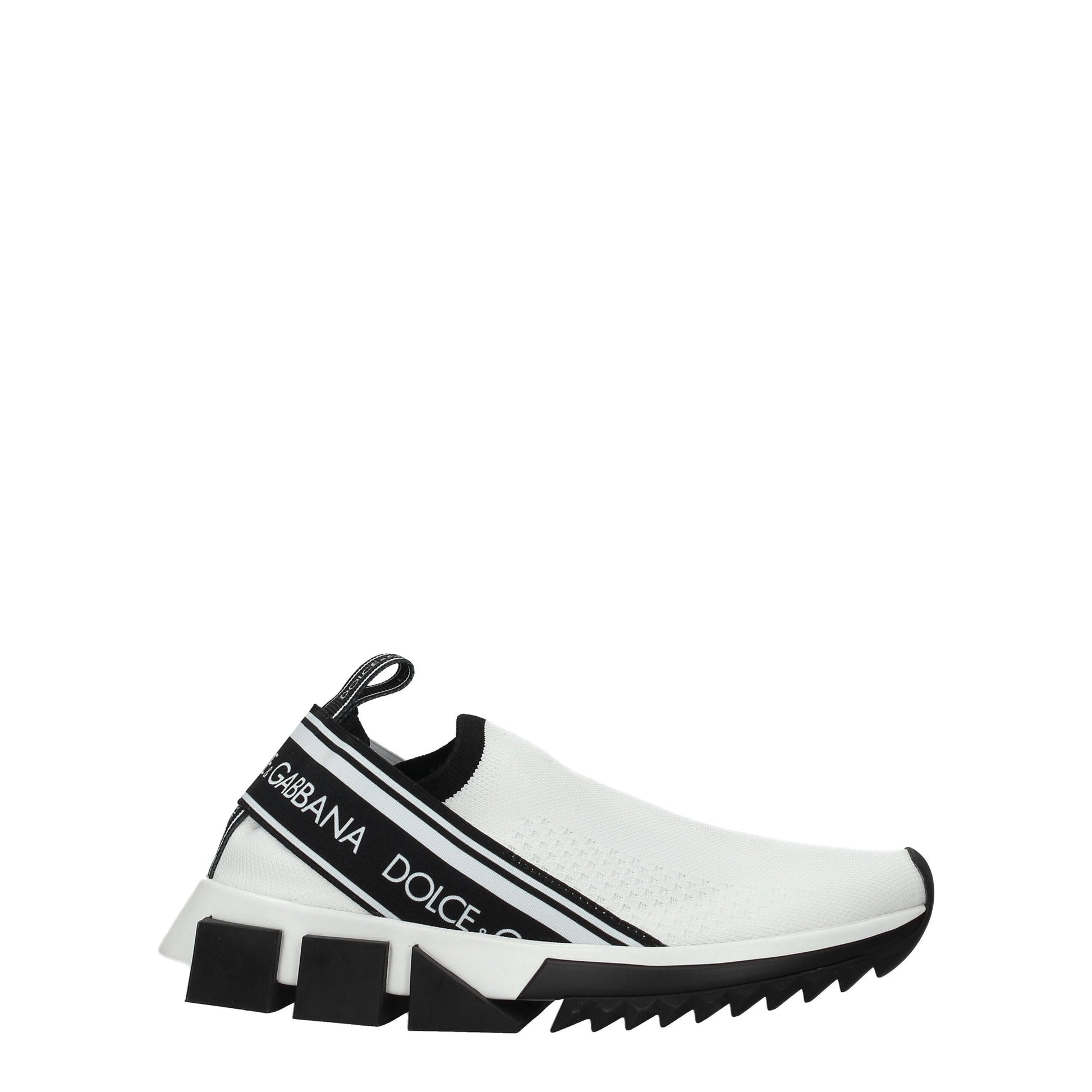 Dolce & Gabbana White Fabric Chunky Sneakers by Dolce & Gabbana