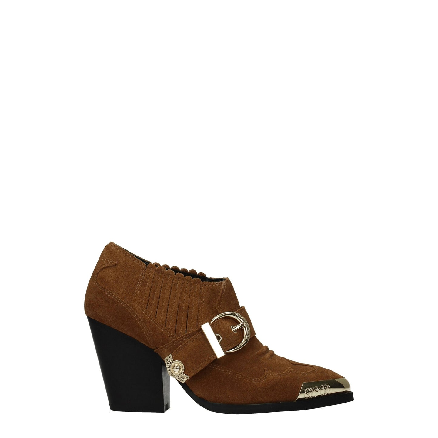 Versace Jeans Brown Leather Ankle Boots by Versace Jeans