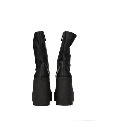 Stella McCartney Black Leather Ankle Boots by Stella McCartney
