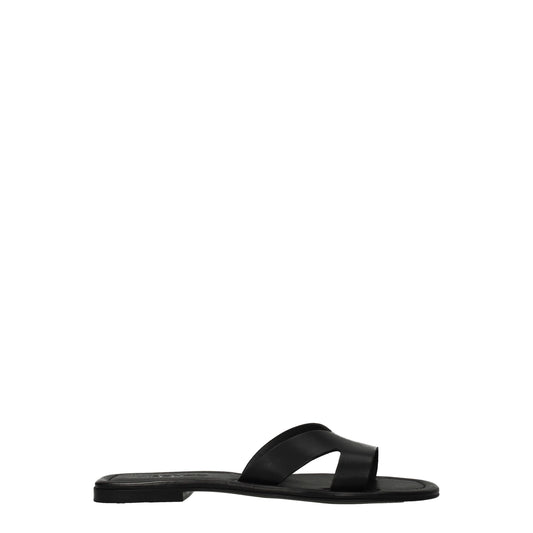 Kenzo Black Leather Slippers Sandals by Kenzo