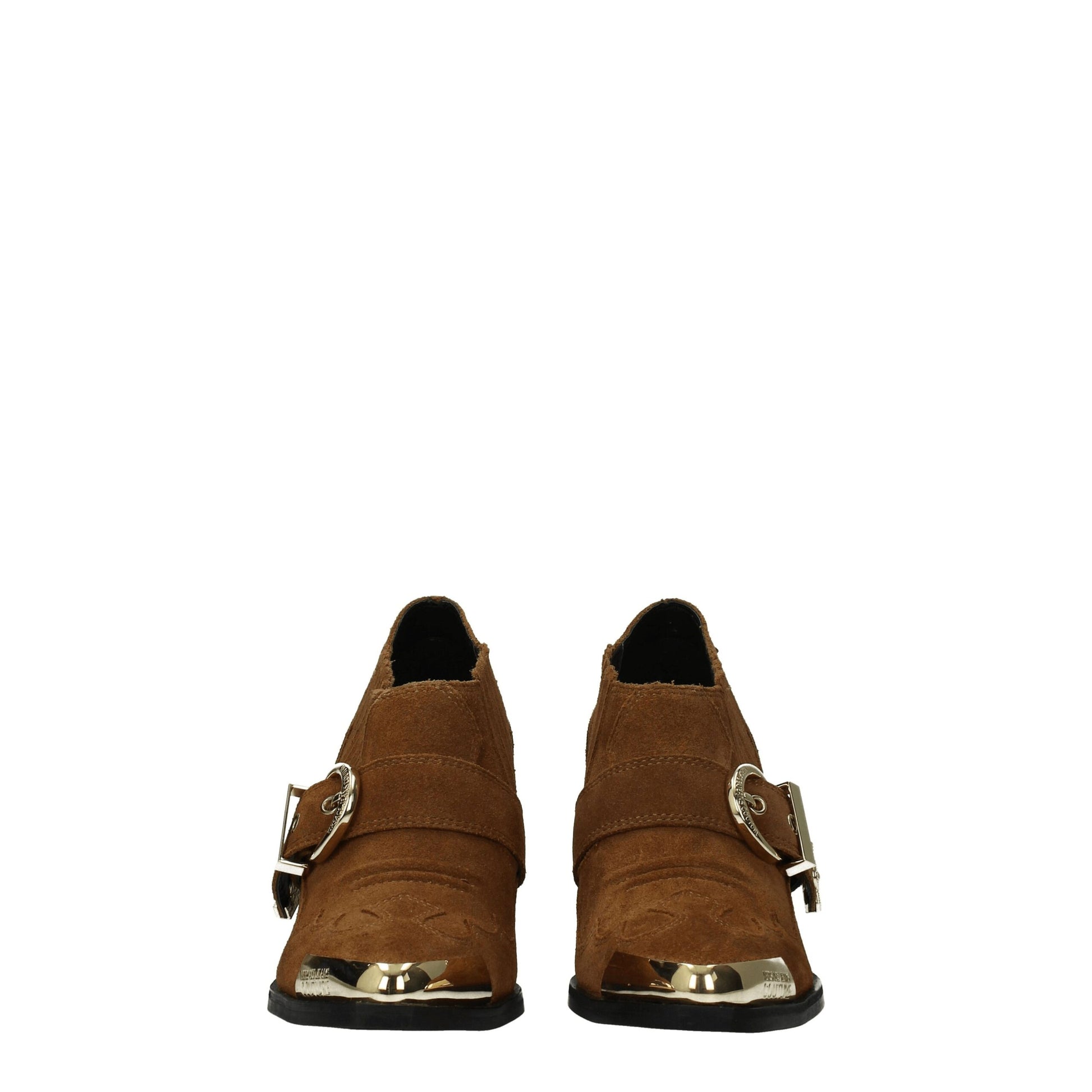 Versace Jeans Brown Leather Ankle Boots by Versace Jeans
