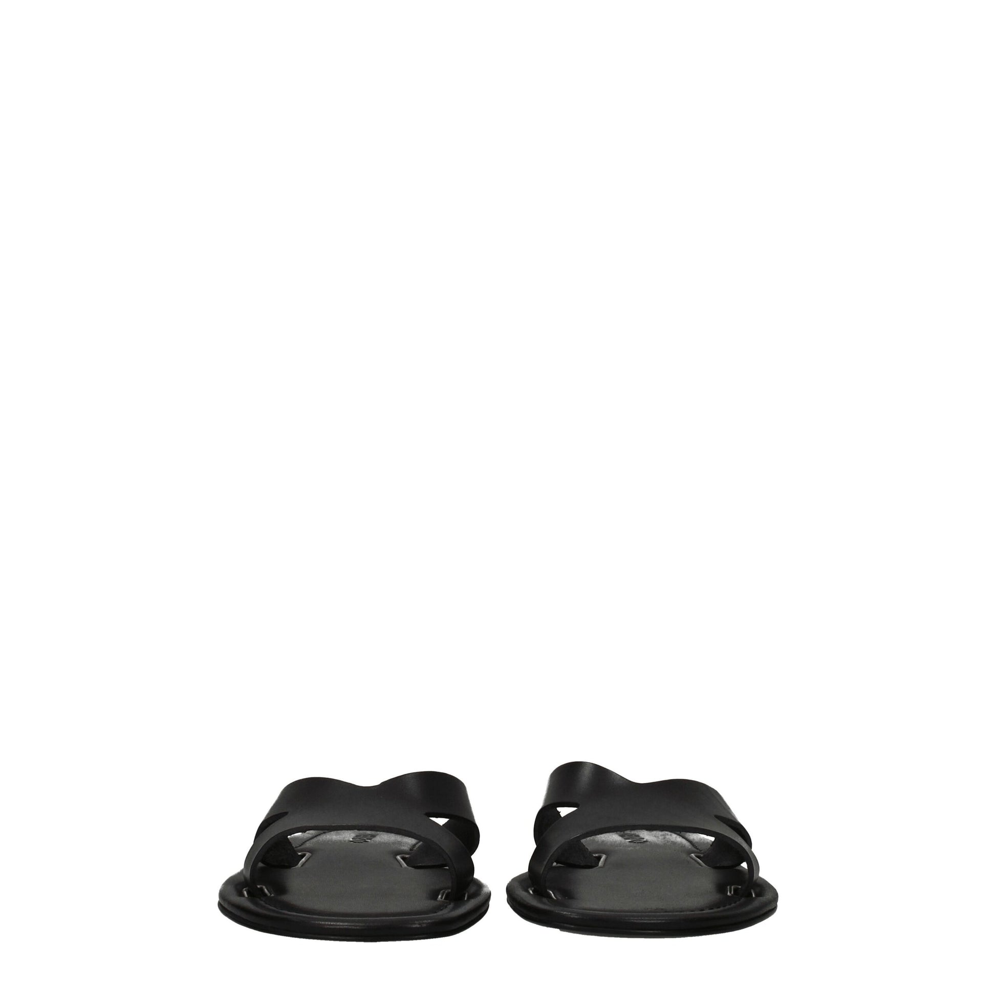 Kenzo Black Leather Slippers Sandals by Kenzo
