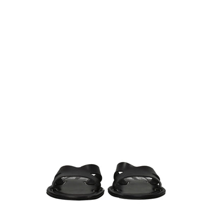 Kenzo Black Leather Slippers Sandals by Kenzo