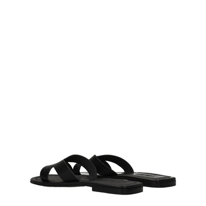 Kenzo Black Leather Slippers Sandals by Kenzo