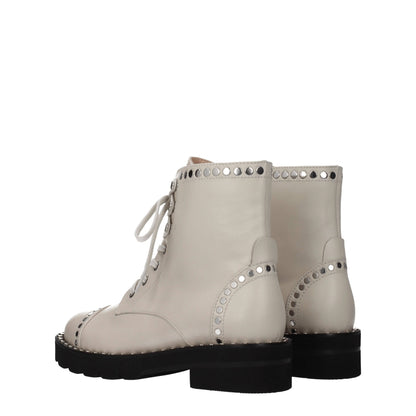 Stuart Weitzman Beige Leather Ankle Boots by Stuart Weitzman
