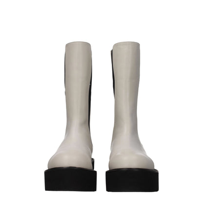 Stuart Weitzman Beige Leather Ankle Boots by Stuart Weitzman