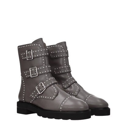 Stuart Weitzman Gray Leather Ankle Boots by Stuart Weitzman