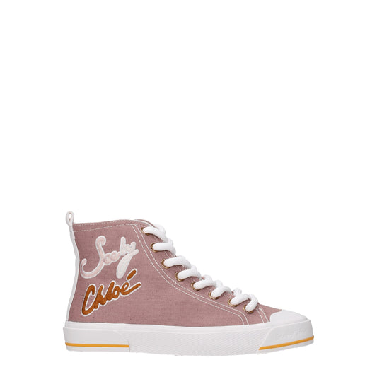 See By Chloé Pink Fabric High Tops by See By Chloé