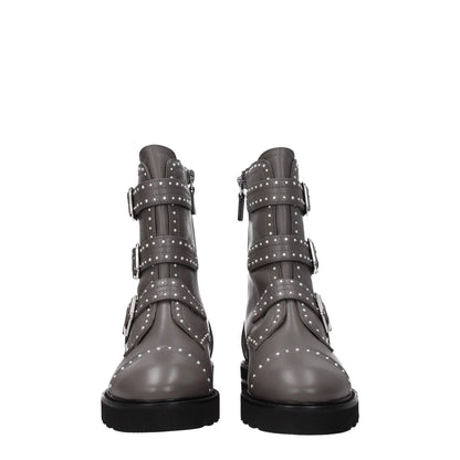 Stuart Weitzman Gray Leather Ankle Boots by Stuart Weitzman