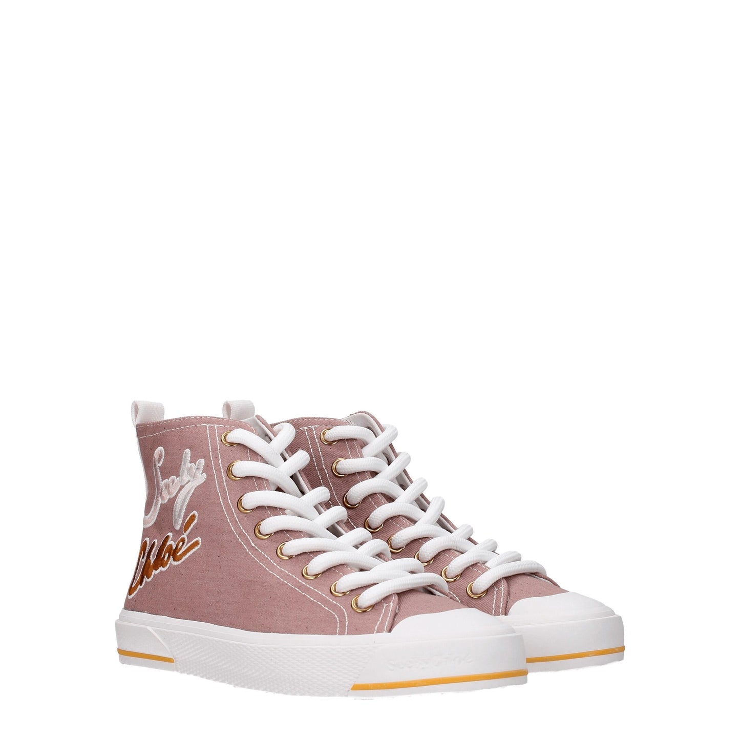 See By Chloé Pink Fabric High Tops by See By Chloé