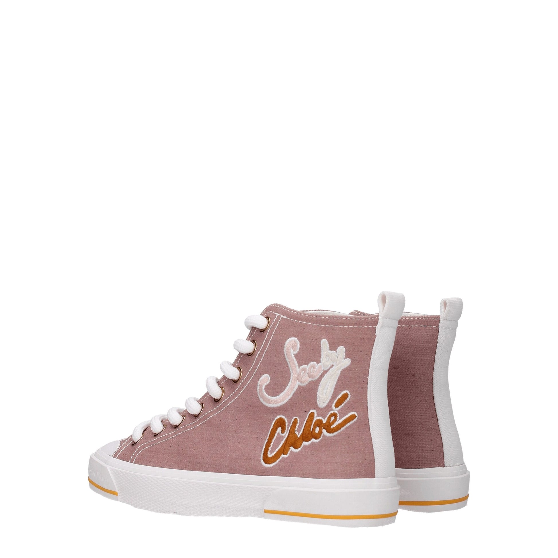See By Chloé Pink Fabric High Tops by See By Chloé