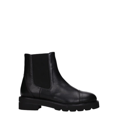 Stuart Weitzman Black Leather Ankle Boots by Stuart Weitzman
