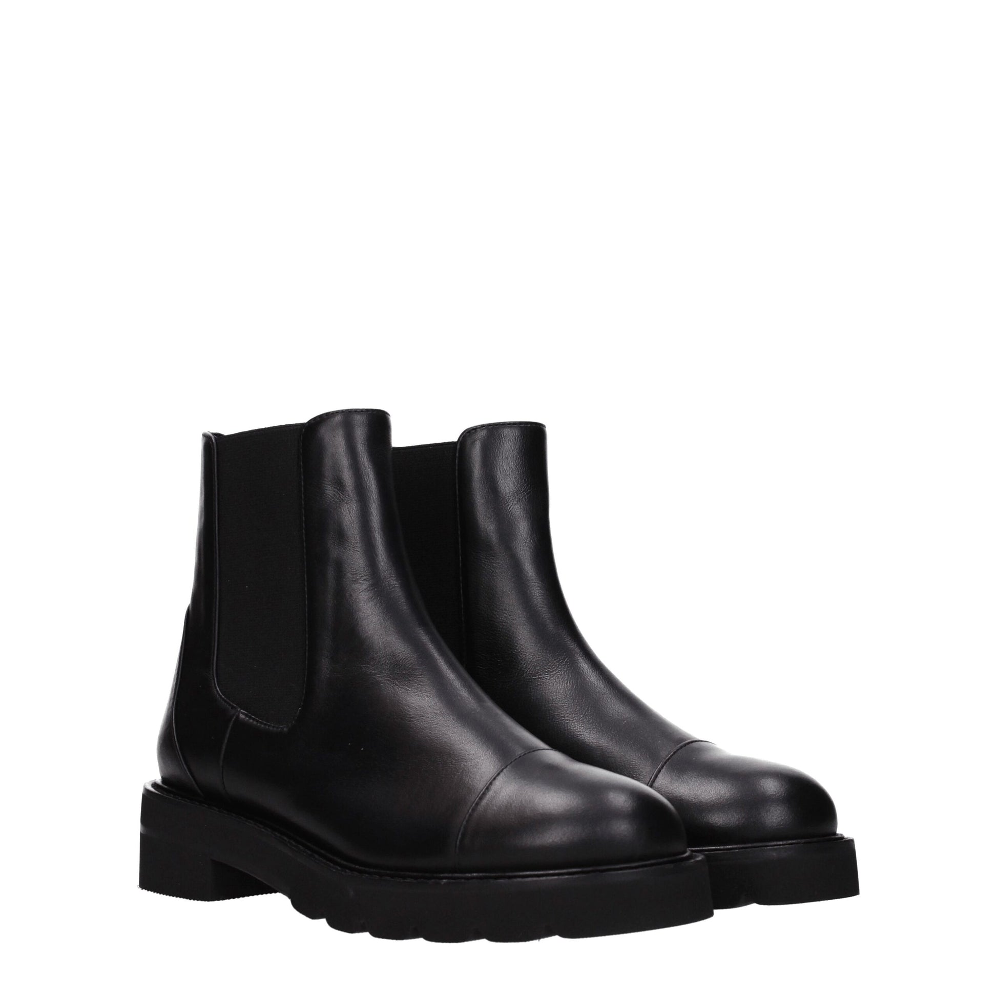 Stuart Weitzman Black Leather Ankle Boots by Stuart Weitzman