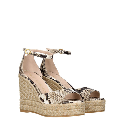 Stuart Weitzman Beige Leather Wedges Sandals by Stuart Weitzman