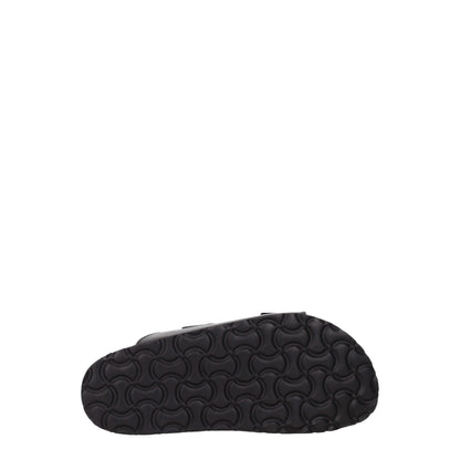 Palm Angels Black Leather Slippers Sandals by Palm Angels