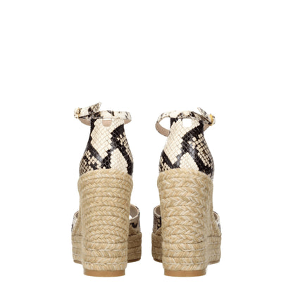 Stuart Weitzman Beige Leather Wedges Sandals by Stuart Weitzman