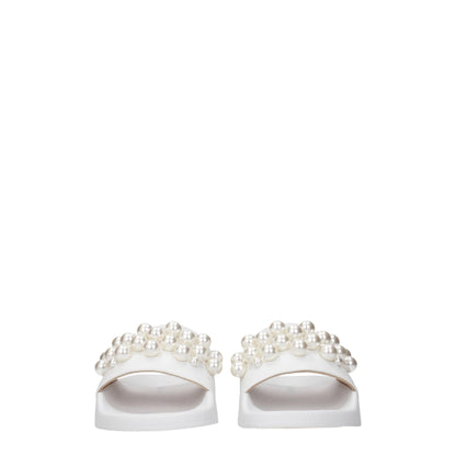 Stuart Weitzman White Leather Slippers Sandals - from Stuart Weitzman