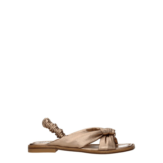 Stuart Weitzman Gold Leather Flat Sandals - from Stuart Weitzman