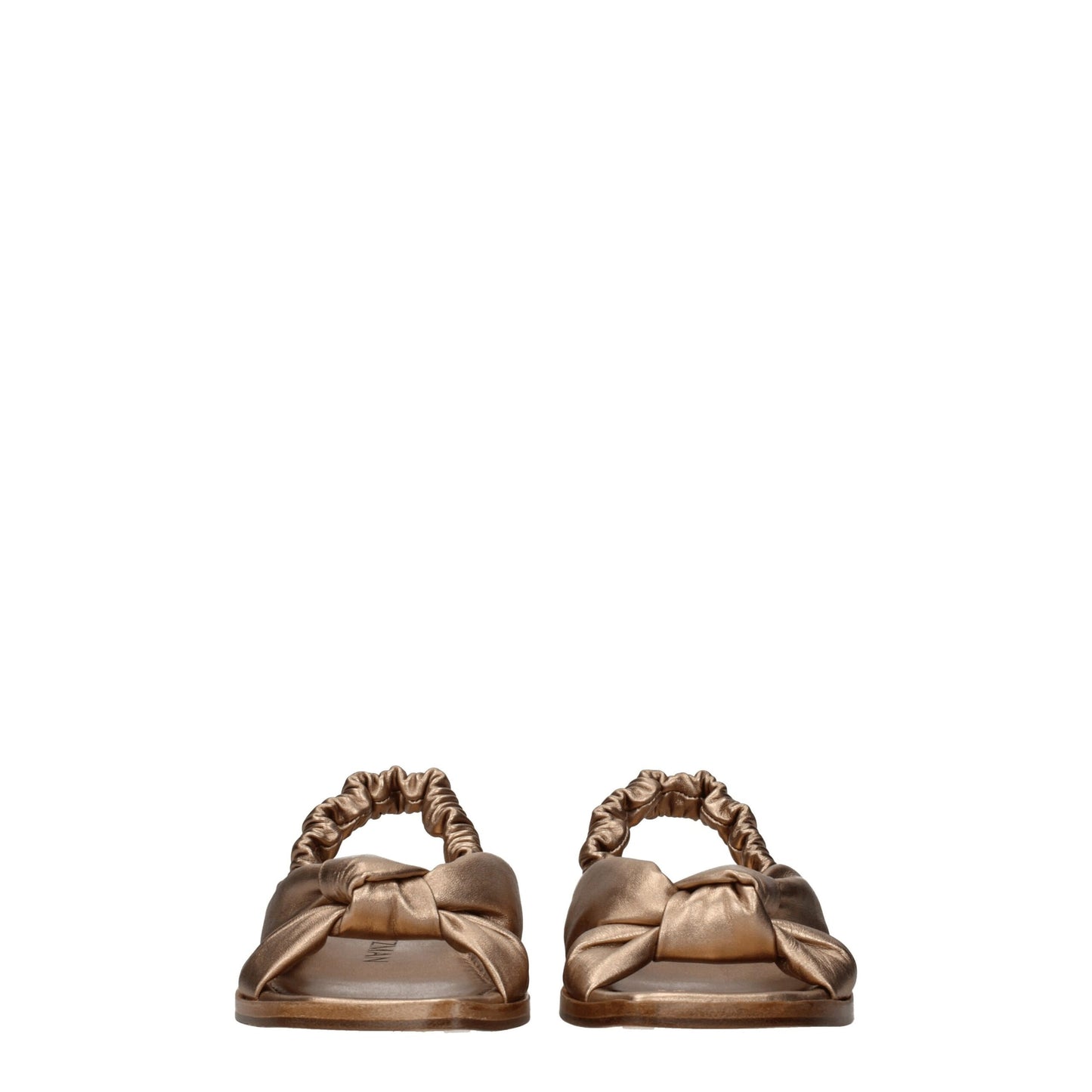 Stuart Weitzman Gold Leather Flat Sandals - from Stuart Weitzman