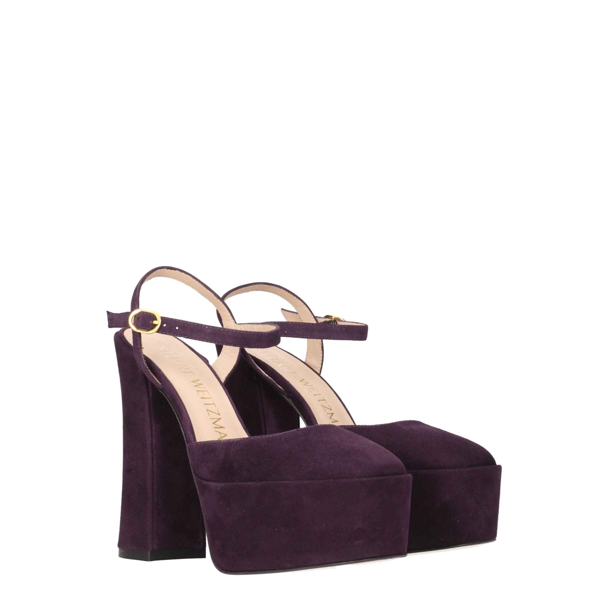 Stuart Weitzman Purple Leather Platforms by Stuart Weitzman