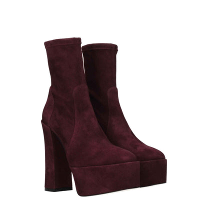 Stuart Weitzman Purple Leather Ankle Boots by Stuart Weitzman