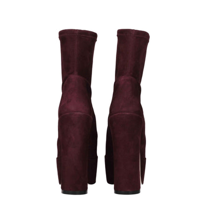 Stuart Weitzman Purple Leather Ankle Boots by Stuart Weitzman
