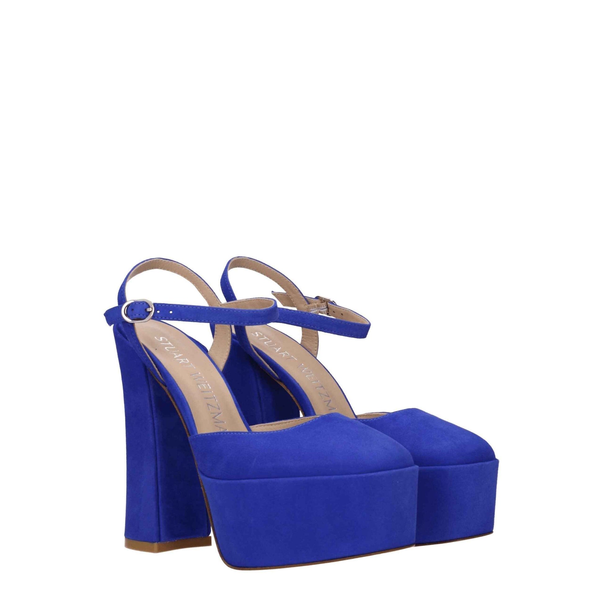Stuart Weitzman Blue Leather Platforms by Stuart Weitzman
