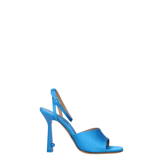 Off-White Blue Satin Stiletto Heels Sandals - from Off-White