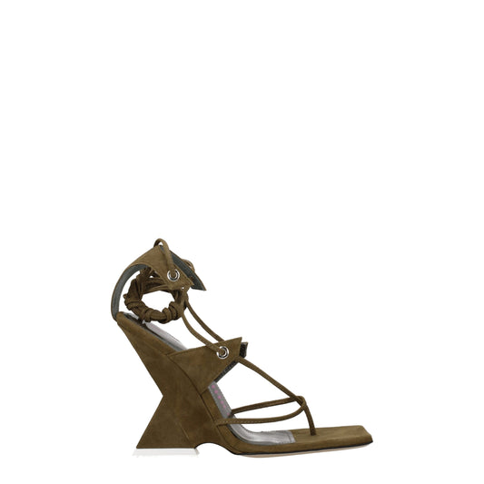 The Attico Green Leather Flip-Flop Sandals - from The Attico