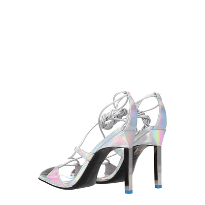The Attico Gray Leather Stiletto Heels Sandals - from The Attico