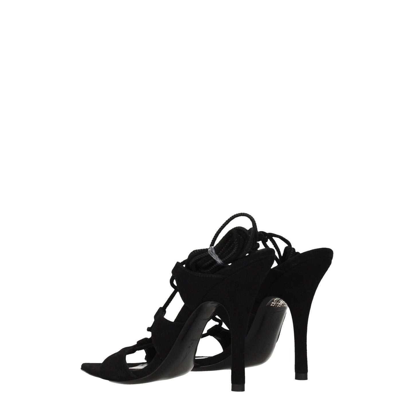 The Attico Black Leather Stiletto Heels Sandals - from The Attico