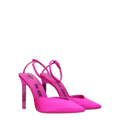 The Attico Pink Satin Stiletto Heels Sandals by The Attico