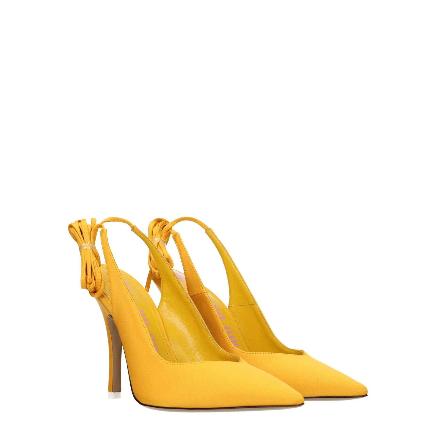 The Attico Orange Satin High Heel Pumps by The Attico