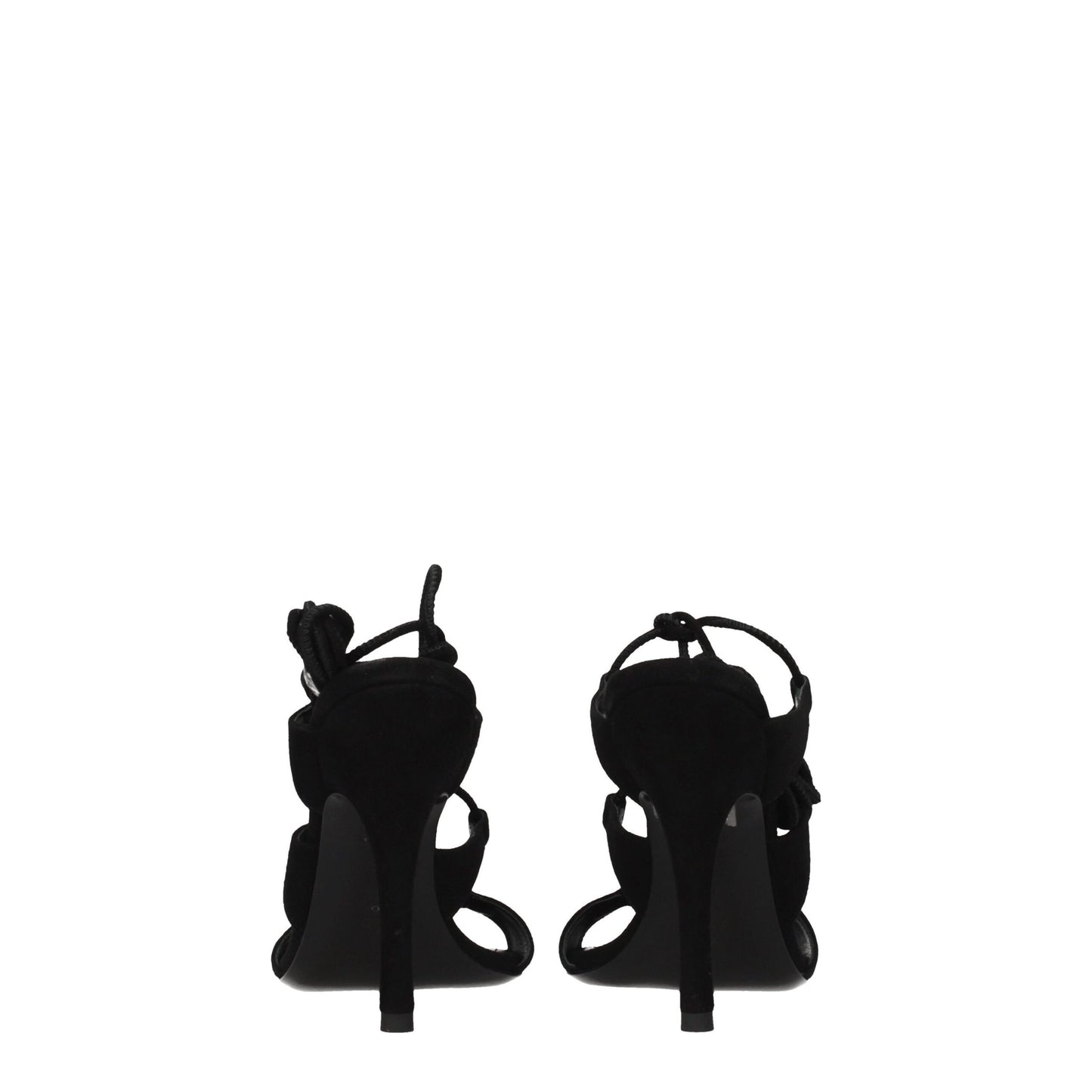 The Attico Black Leather Stiletto Heels Sandals - from The Attico