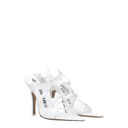 The Attico White Leather Stiletto Heels Sandals - from The Attico