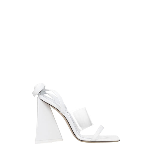 The Attico White Leather Stiletto Heels Sandals - from The Attico