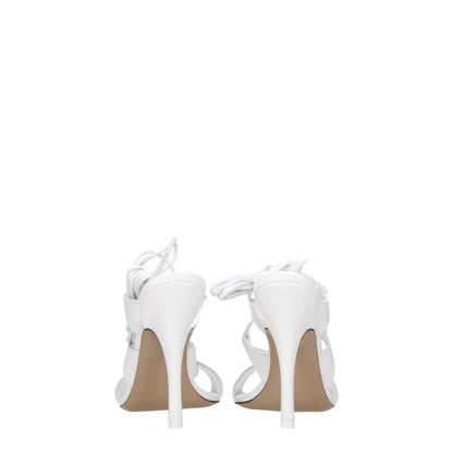 The Attico White Leather Stiletto Heels Sandals - from The Attico