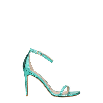 Stuart Weitzman Green Leather Stiletto Heels Sandals - from Stuart Weitzman