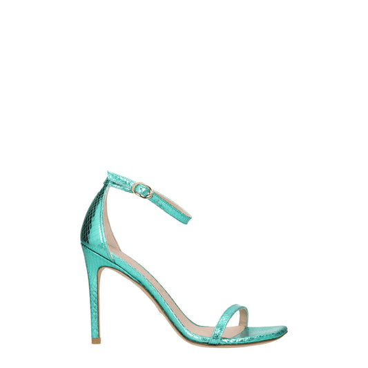 Stuart Weitzman Green Leather Stiletto Heels Sandals - from Stuart Weitzman